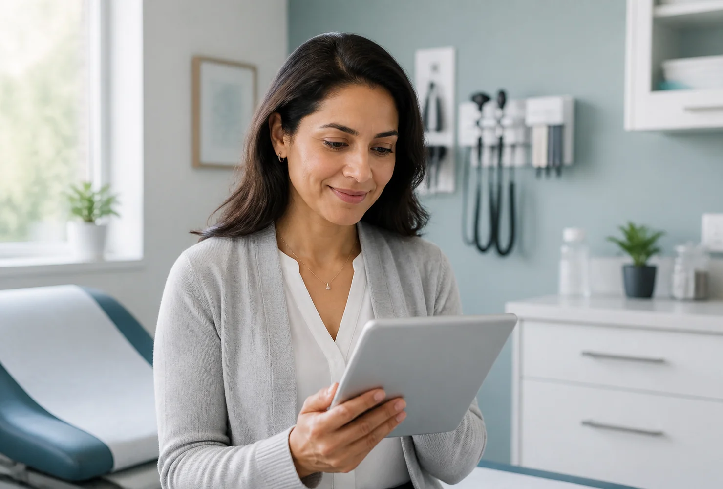 Patient reviewing diagnostic results in the OmniH portal